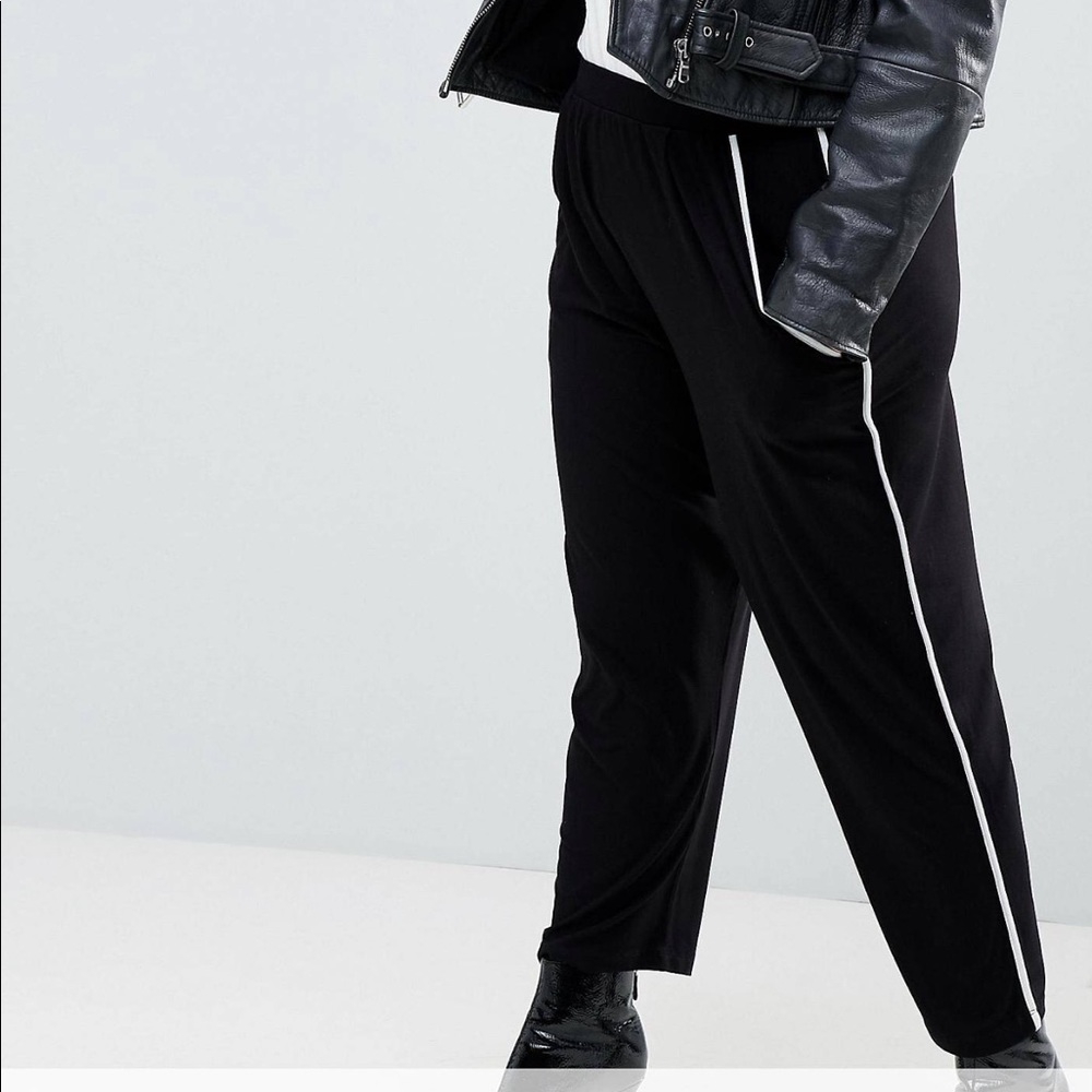 ASOS CURVE Stretchy Pants with White Stripe